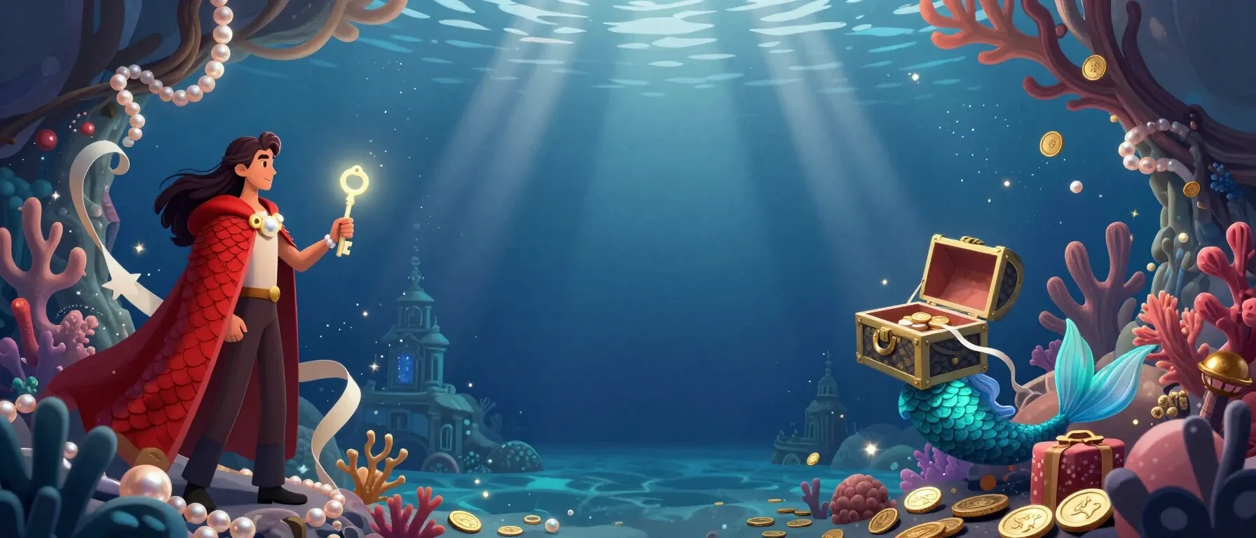 Aloha Slots Casino promo code key beside a treasure chest